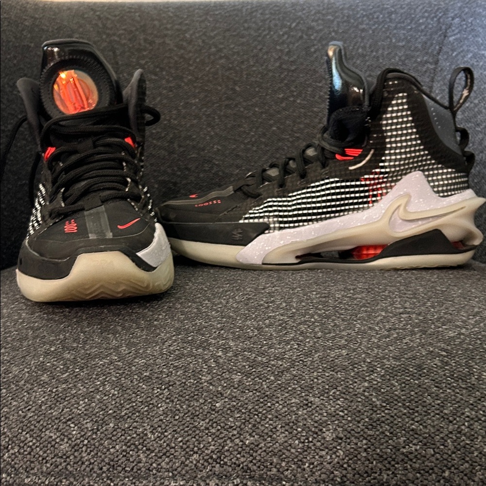 Nike Kids Black and White Sneakers with Red Accents